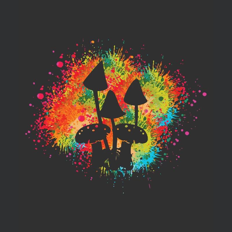 ÉCLABOUSSURE COLORÉE DE CONCEPTION DE CHAMPIGNONS DE COULEUR