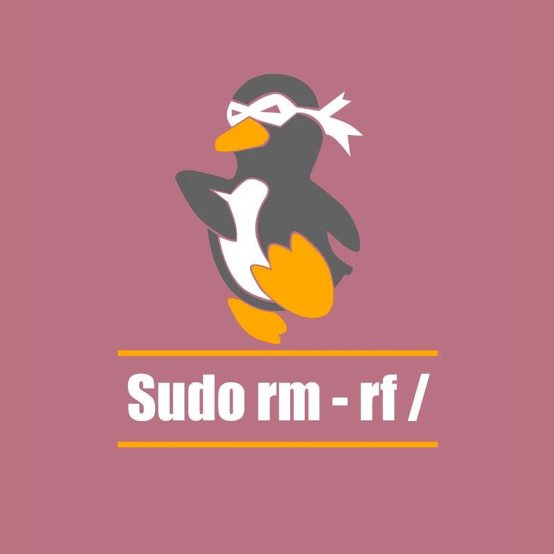 Tux Linux Pinguin Sudo Rm Rf Computerfreak Hacker
