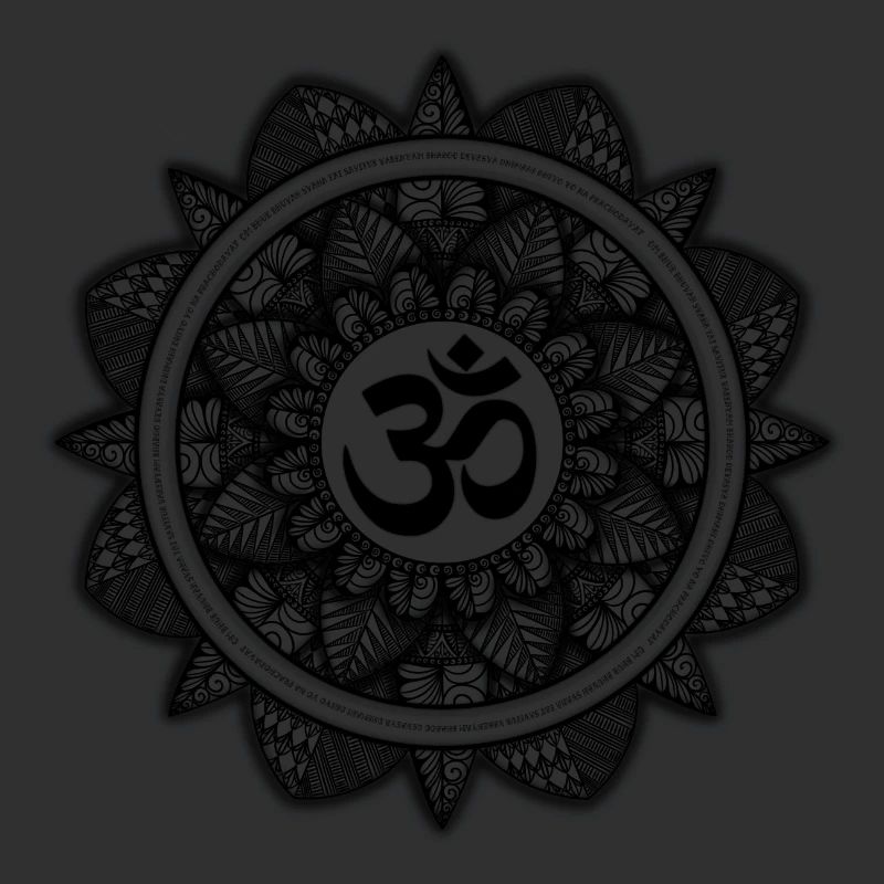 Om Symbol Mandala mit Gayatri Mantra