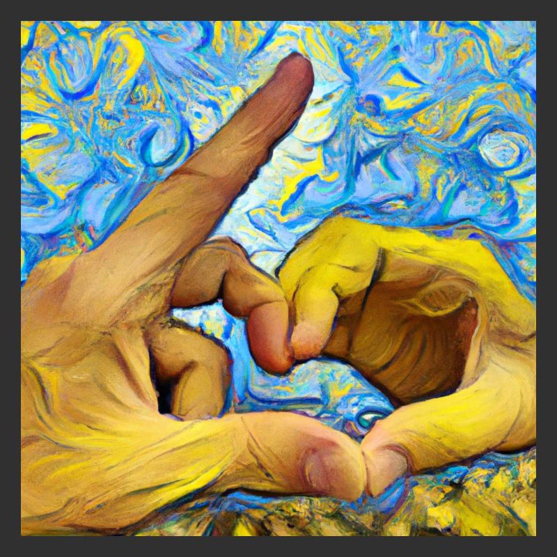 Geste du cœur dans le style Van Gogh