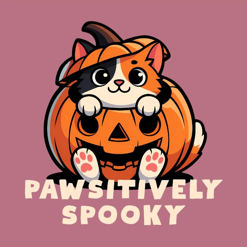 Pawsitively Spooky Chat citrouille