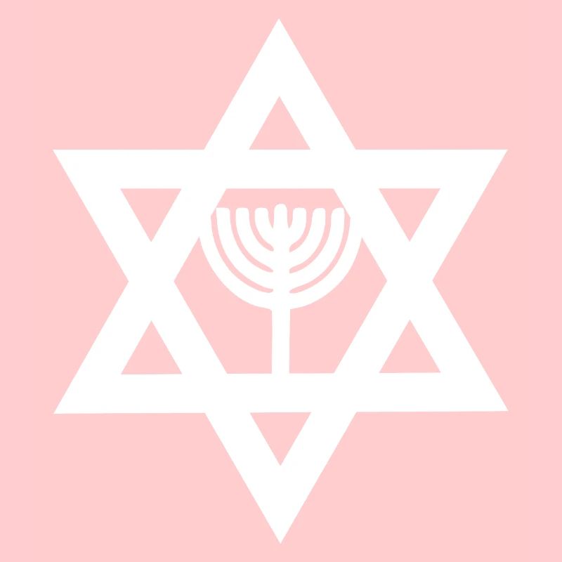 Étoile de david judaïsme menorah blanc