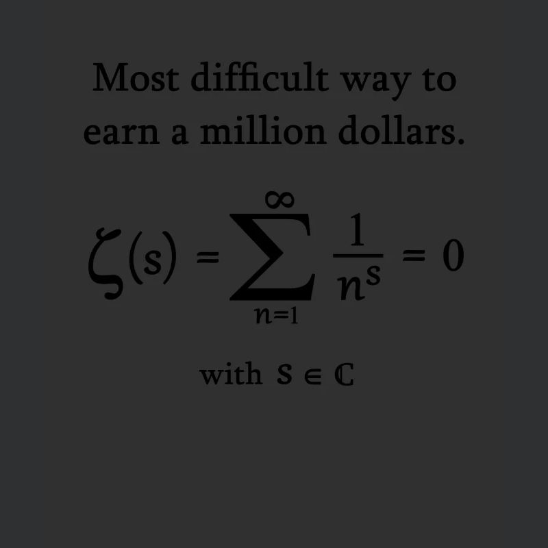 Math Riemann hypothesis mathematician nerd million