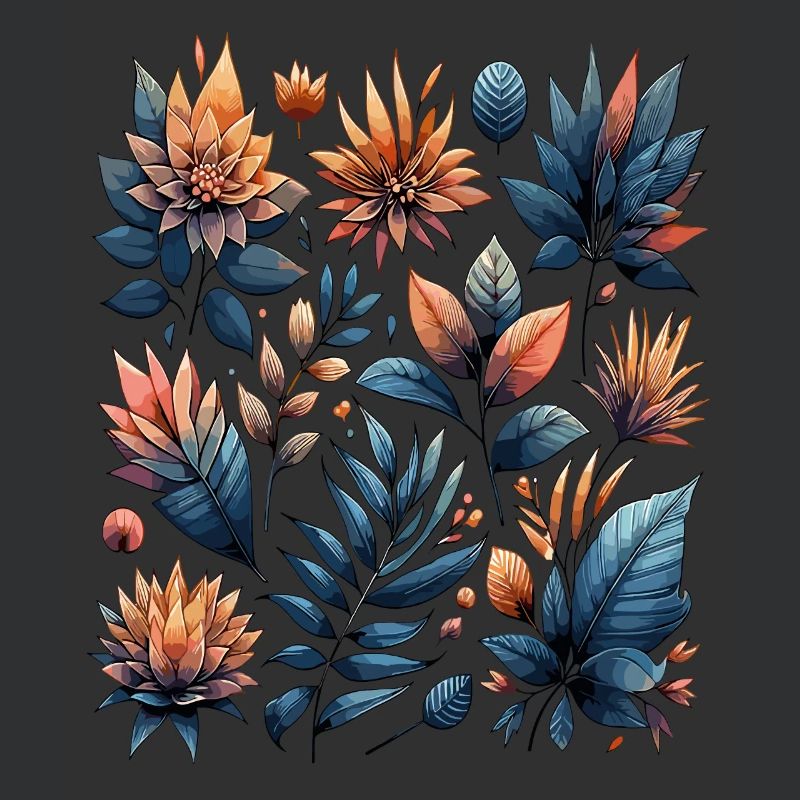 Watercolor Leaves Boho Leaf Pattern