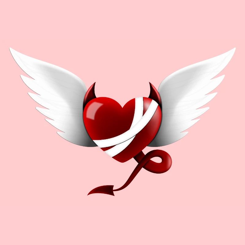 Heart Devil Angel Design Gift
