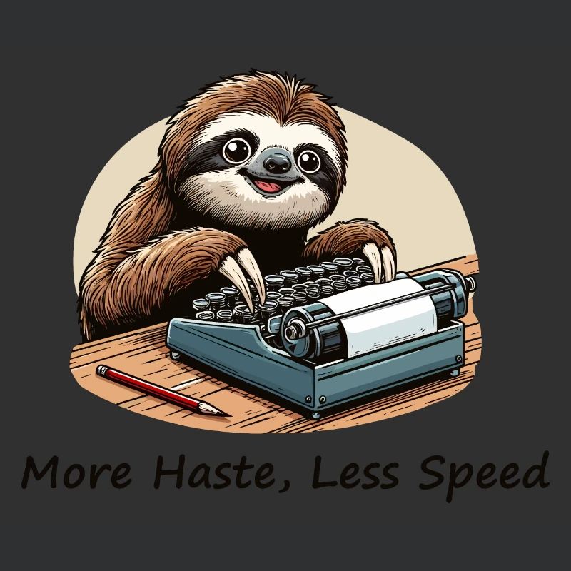 Sloth at the typewriter