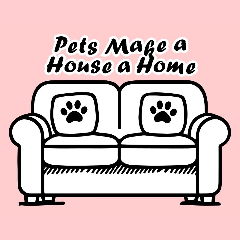 Sofa with paw prints - Pets make a house a home