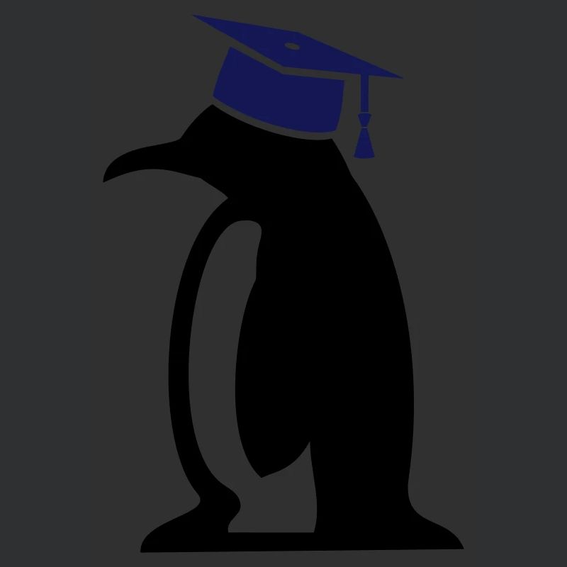 Penguin with doctoral hat, gift for doctoral thesis