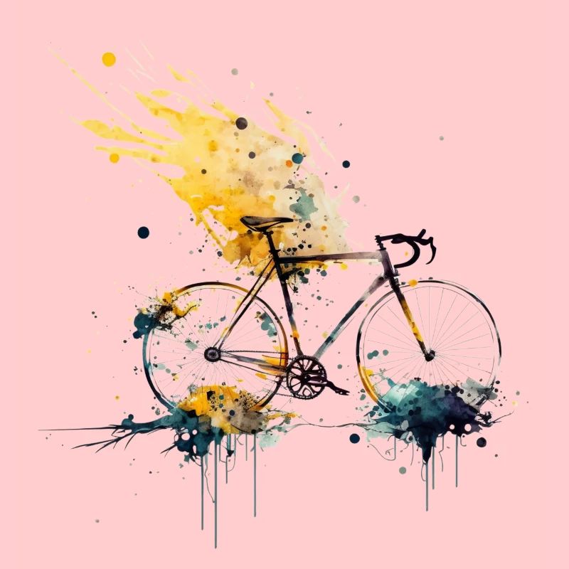 Water splash bicycle illustration