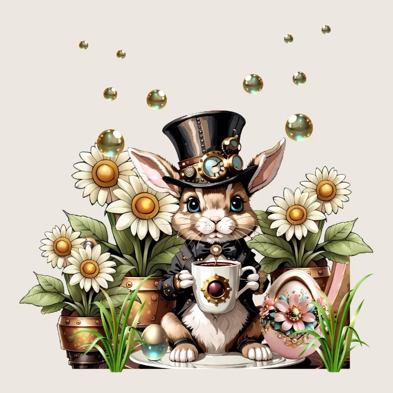 Ce mignon lapin de Pâques Steampunk est là