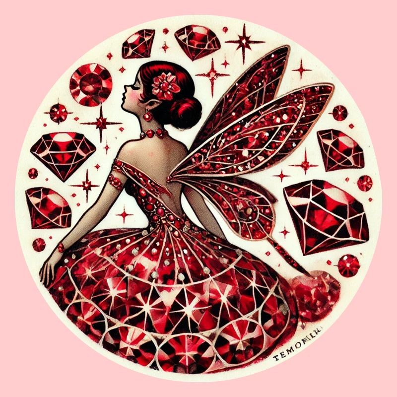 Fée Rubis - Conception Fantasy de Pierre Précieuse Rouge Mystique