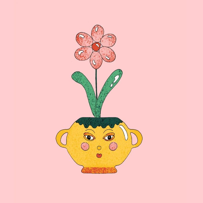 skeptische Blumenvase