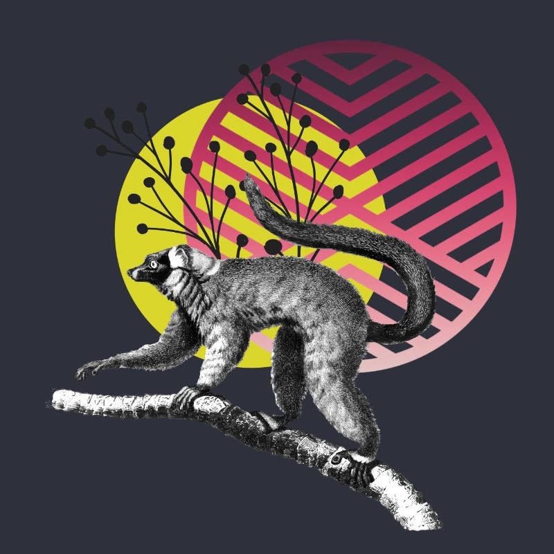 Lemur with rising sun