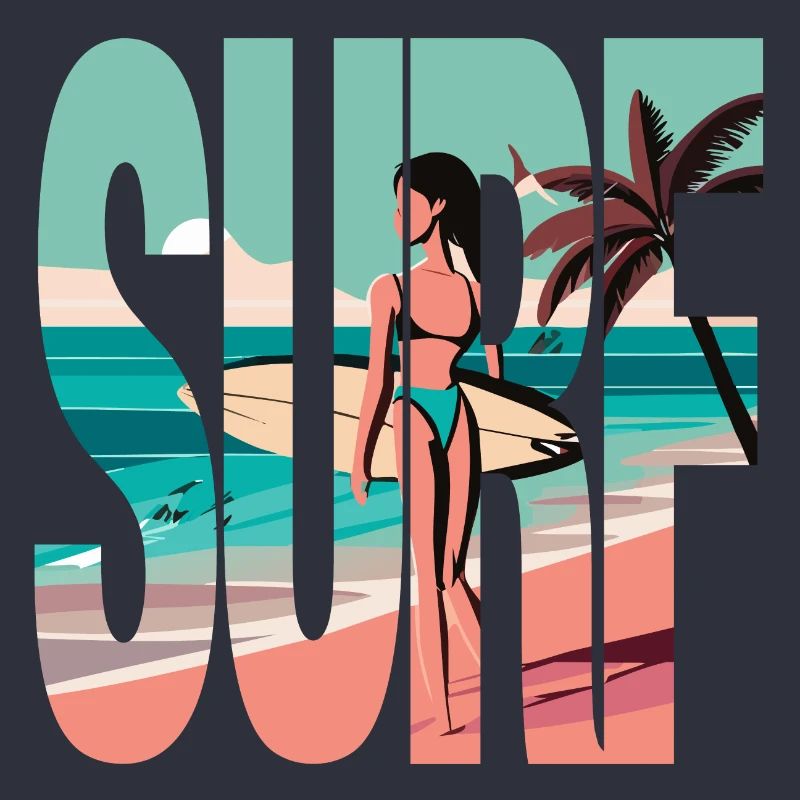 Surfeur, Surfergirl, Soleil, Plage