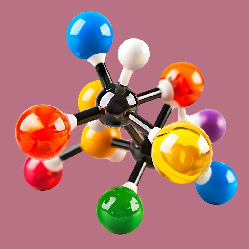Modèle de structure moléculaire coloré