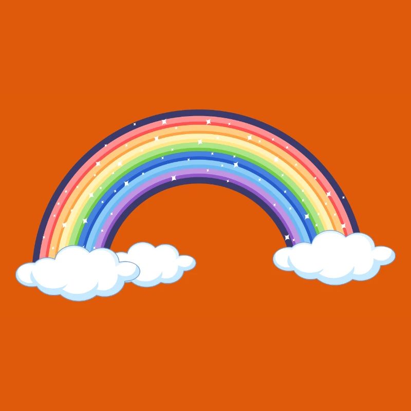 Arc-en-ciel vibrant sur les nuages