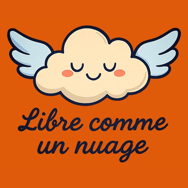 Whimsical Winged Cloud Illustration