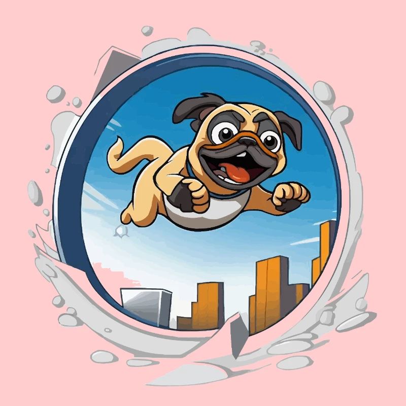 Pug Sprinter im Stadtlauf