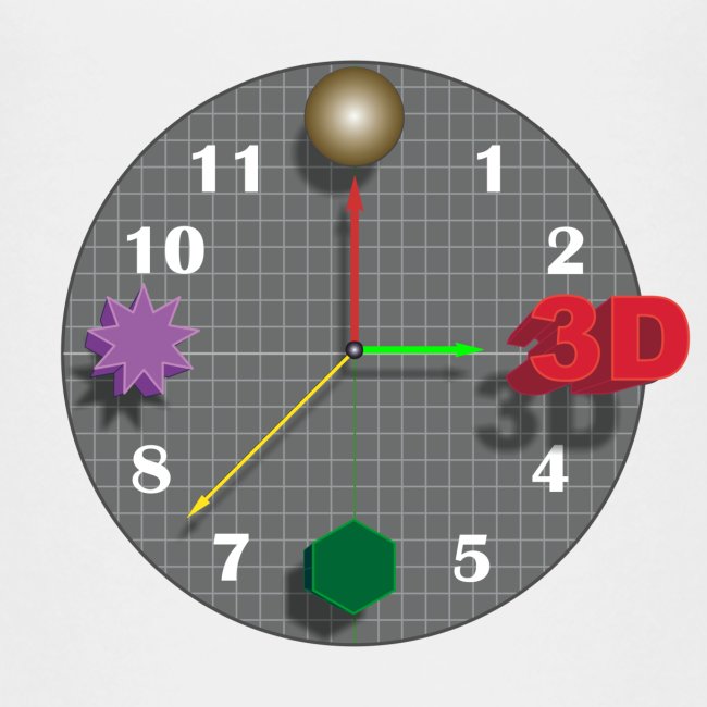 3D o'clock - with models, Vector design