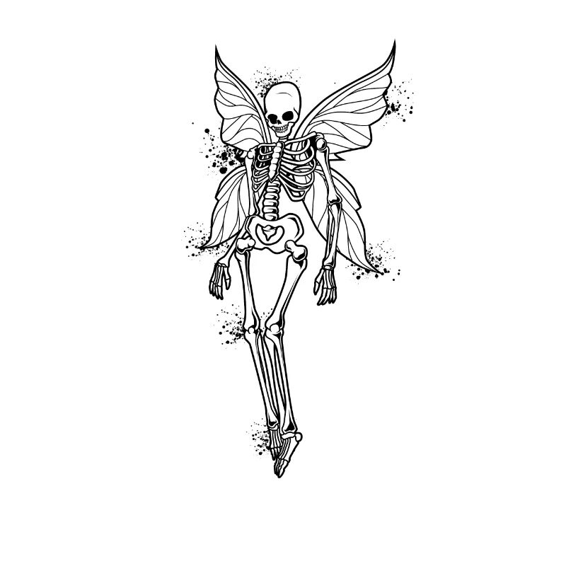 Fairycore - Squelette de fée avec des ailes de fée