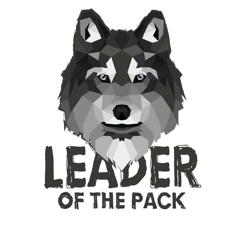 Leader du pack Alpha Wolf Wolfshund Low Poly