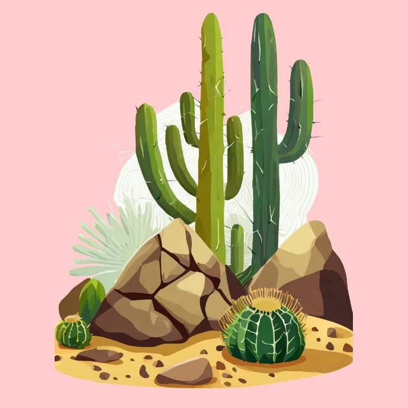 Désert avec cactus et rochers