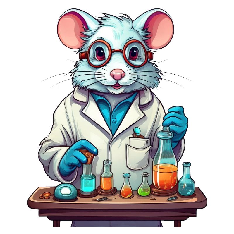 Eine Laborratte: Illustration einer Ratte im Labor