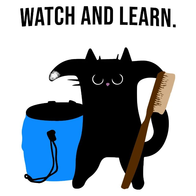 Grumpy boulder cat motivates to climb