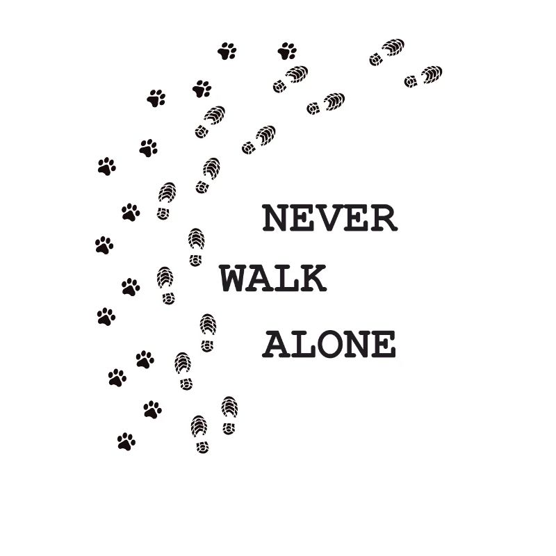 never walk alone; dog