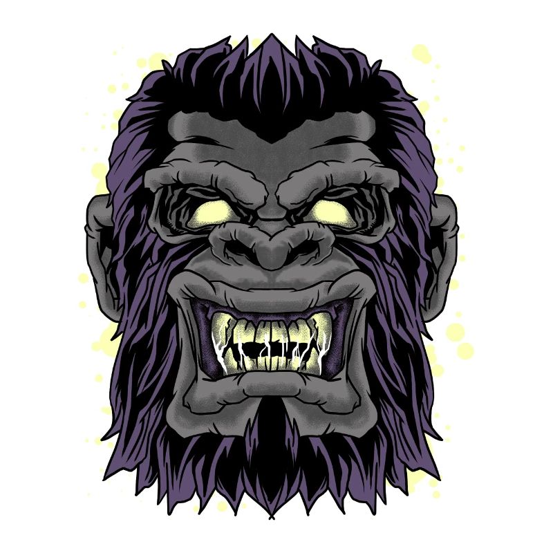 Mad Gorilla Head Funny Gorilla Monkey Ape Graphic