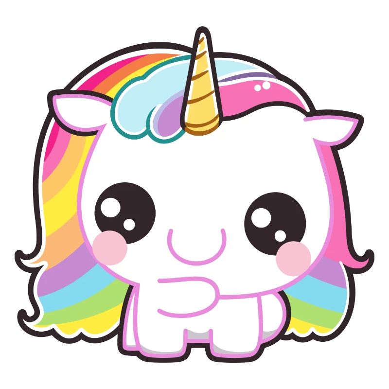 Baby Einhorn mit Regenbogen Mähne