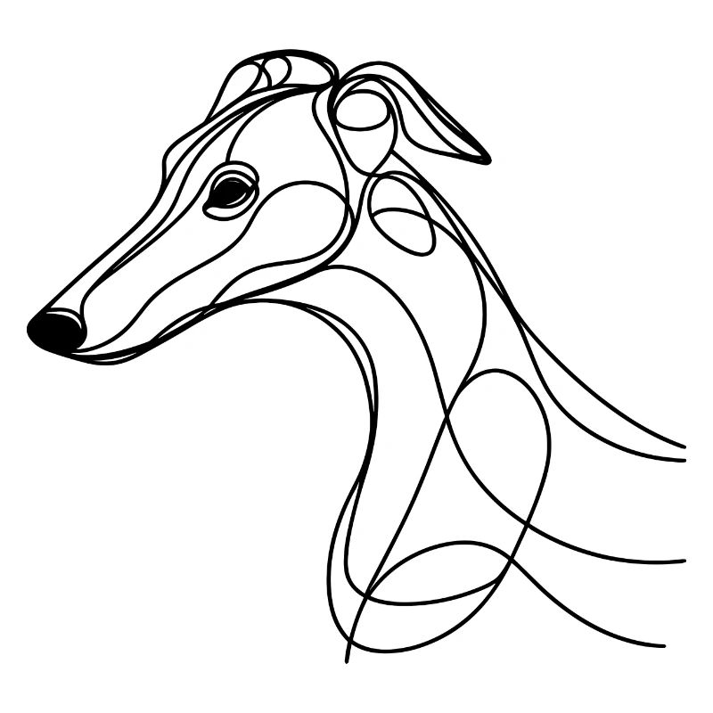 Balançoire Greyhound chien ligne Design Line Art