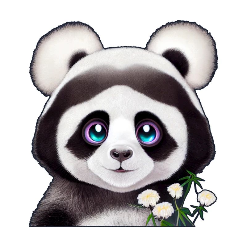 Panda mit Blumen