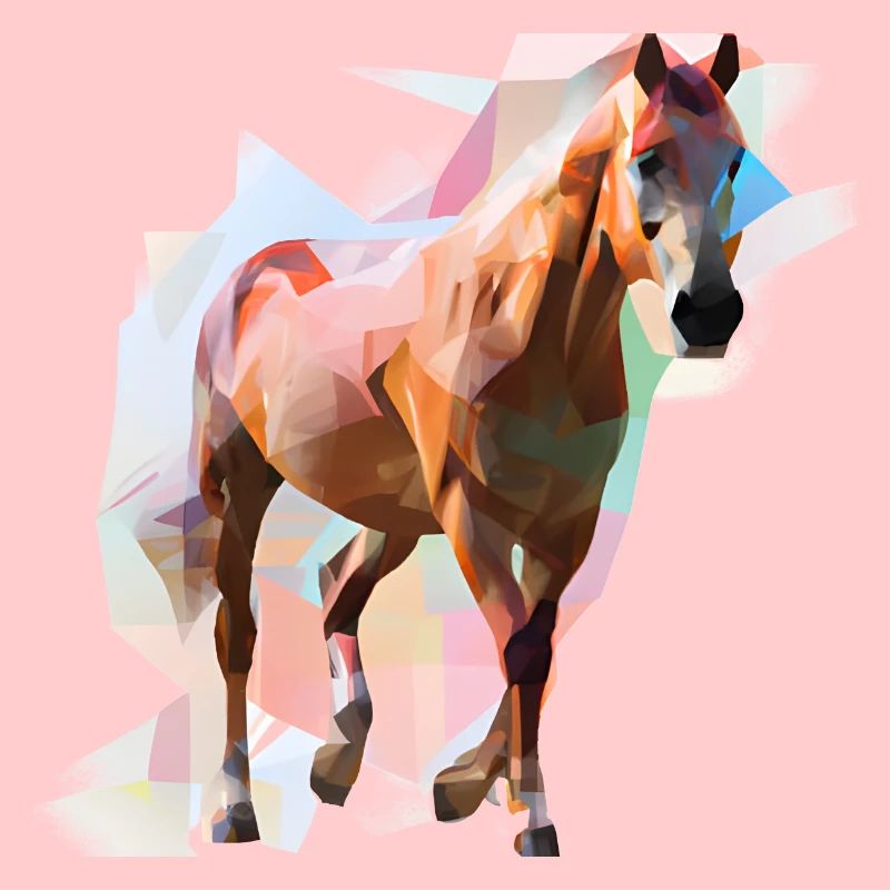 Colorful abstract geometric horse