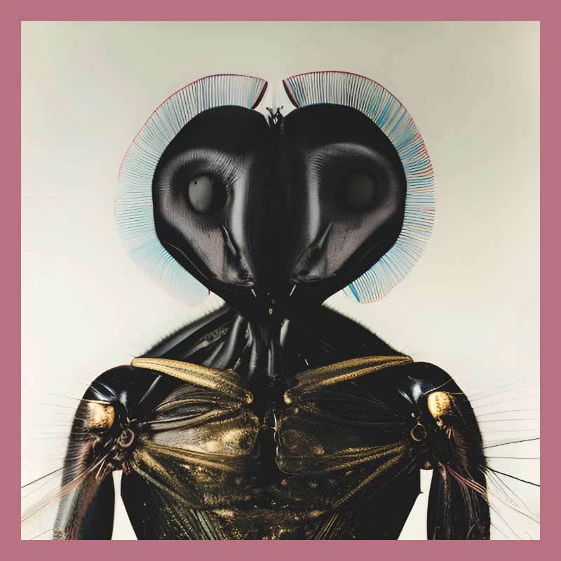 Fotografisches Portrait Humanoides Insekt