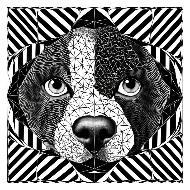 Art géométrique des motifs canins