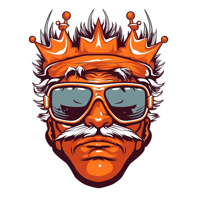 Mann König mit Brille