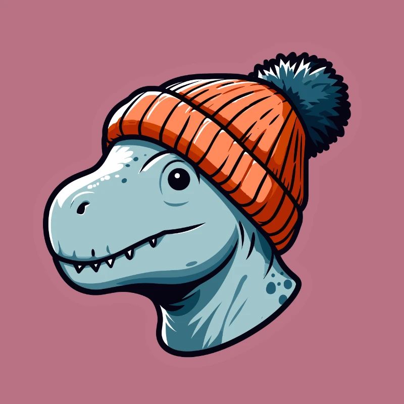 Baby T Rex Dino Dinosaurier Beanie Mütze Kopf