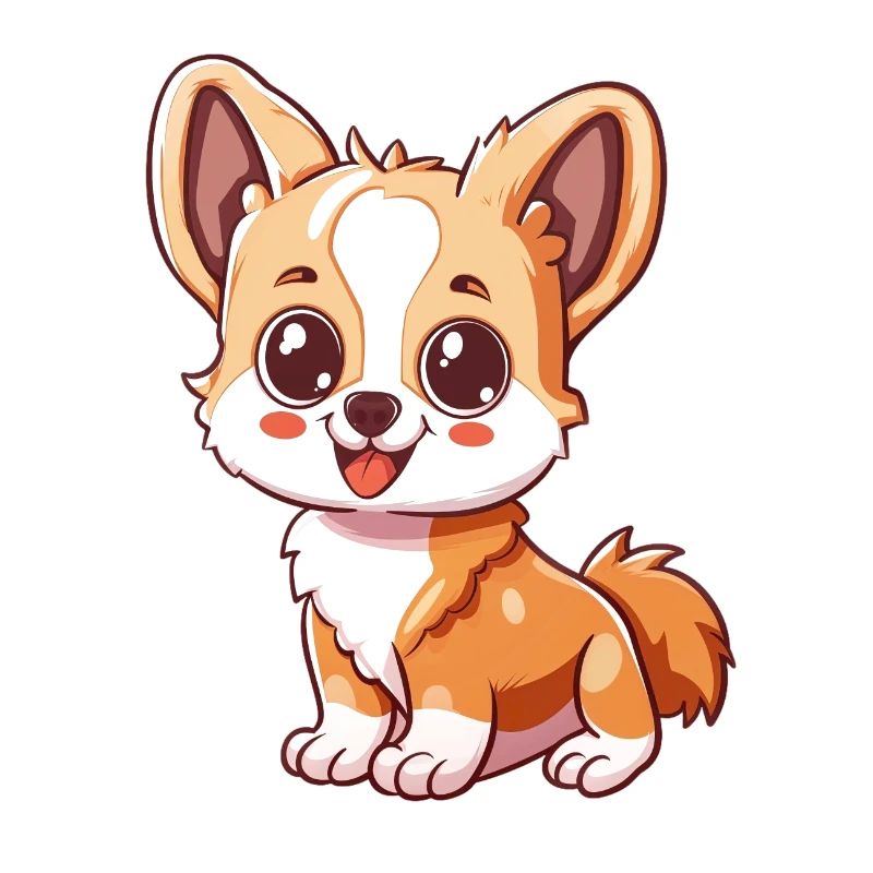 Cute Corgi puppy with big eyes