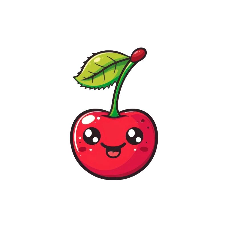 Fröhliche Kirsche im Roten Cartoon-Stil