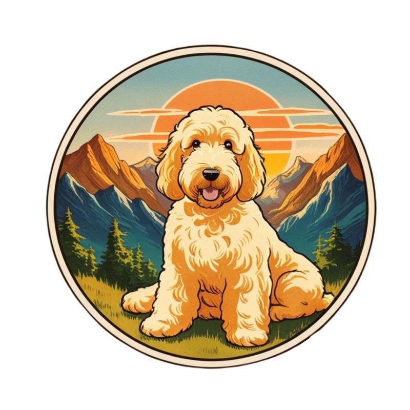 Golden Doodles Mountains Vintage