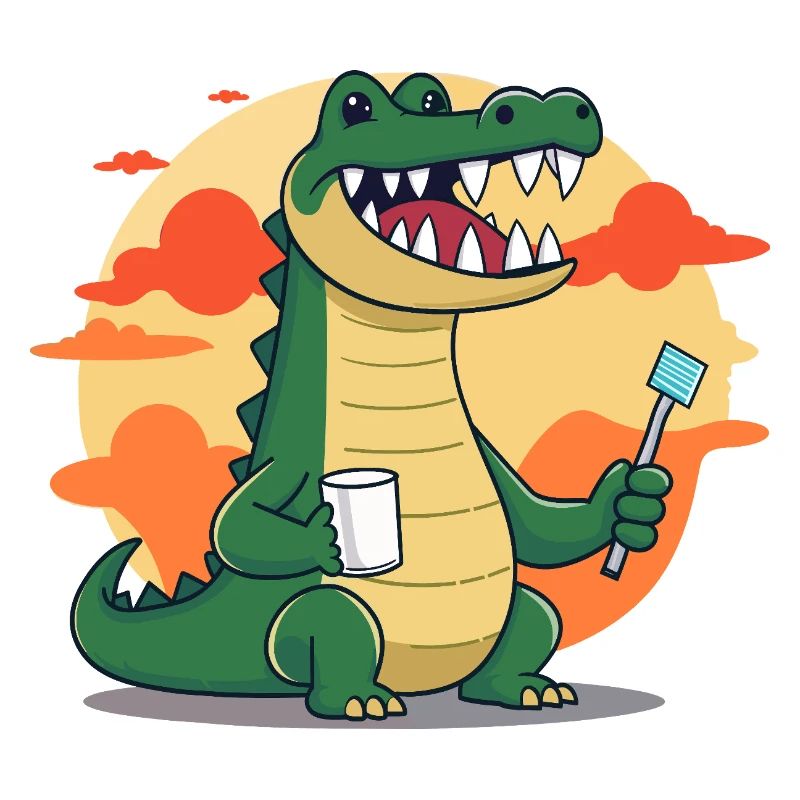 Hygiène dentaire crocodile