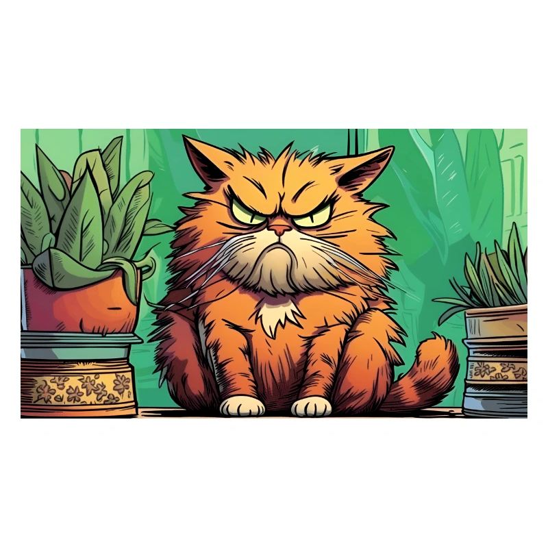 Judging Cat being Grumpy among the plants