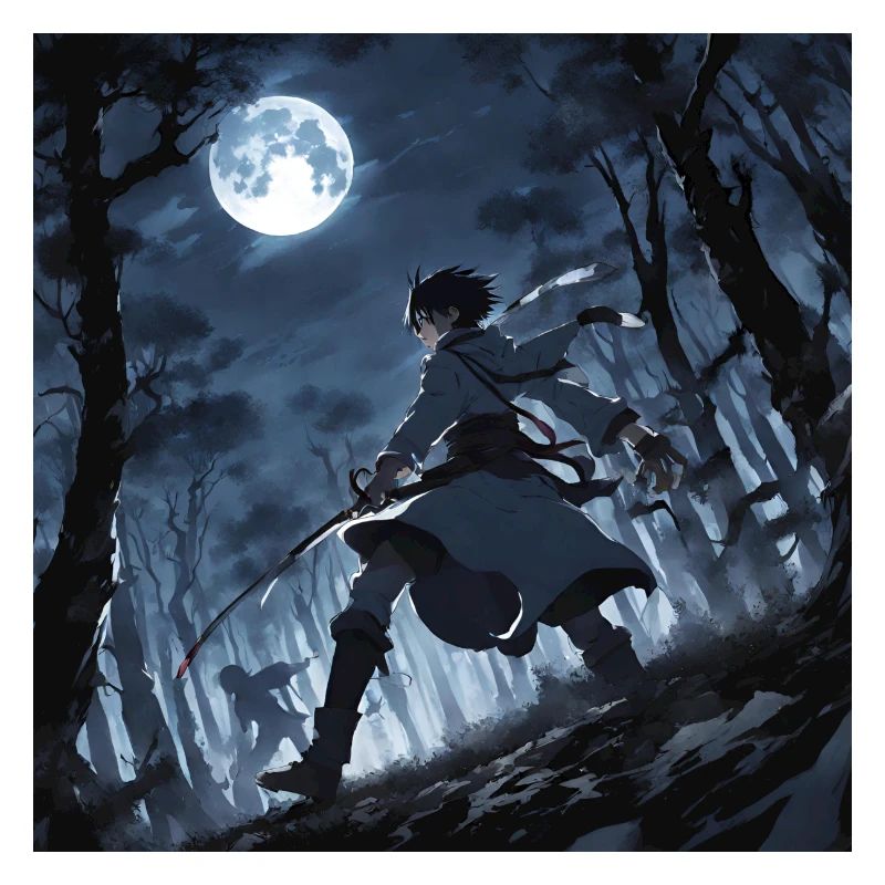 Schwertkämpfer im Mondlicht