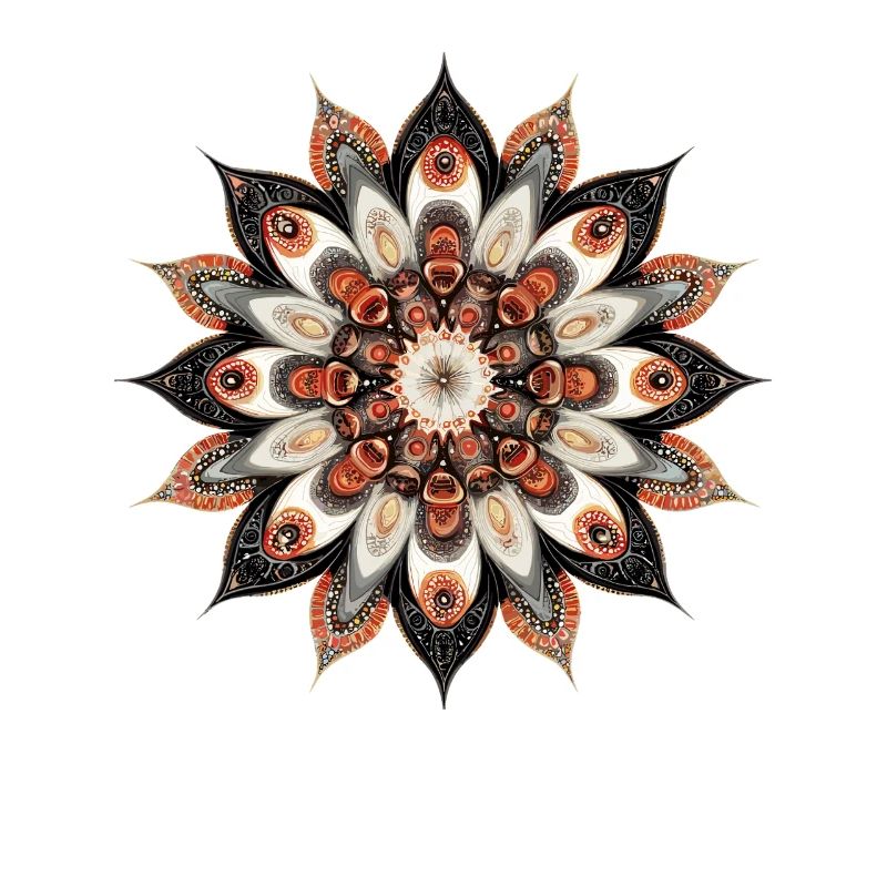 Imprimé de fleurs de mandala chaudes