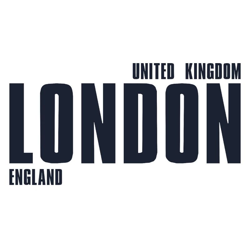 London Bold Typography Navy