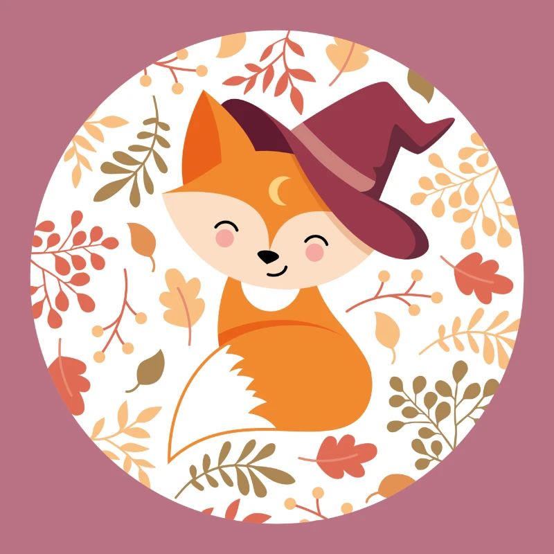 Fox with autumn pattern