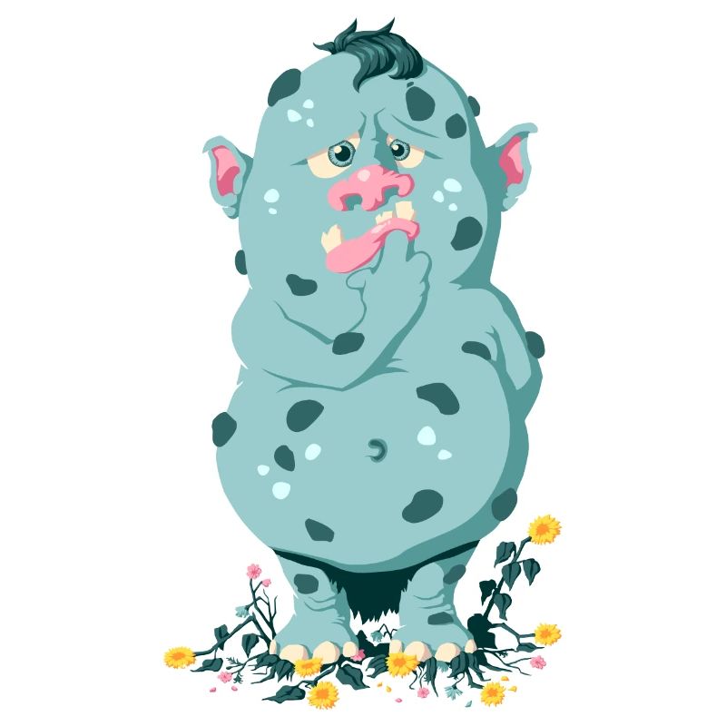 Troll im Blumenbeet