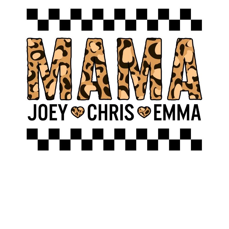 Mutter-Shirt, Mama Leopard Print Customize Tee,