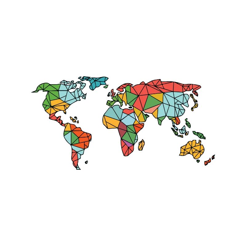 colorized world map